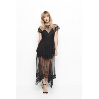 Alice McCall Slow Dance Sheer Lace Maxi Dress Black