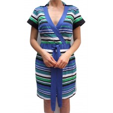 Karen Millen Graphic Striped Shirt Dress Blue