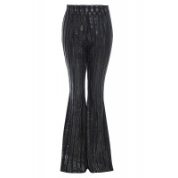 Sarvin Sly Black Stripe Sheer Flared Trousers