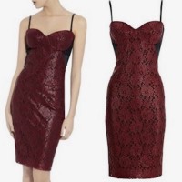 Bastyan Red Lucky Lace Corset Dress