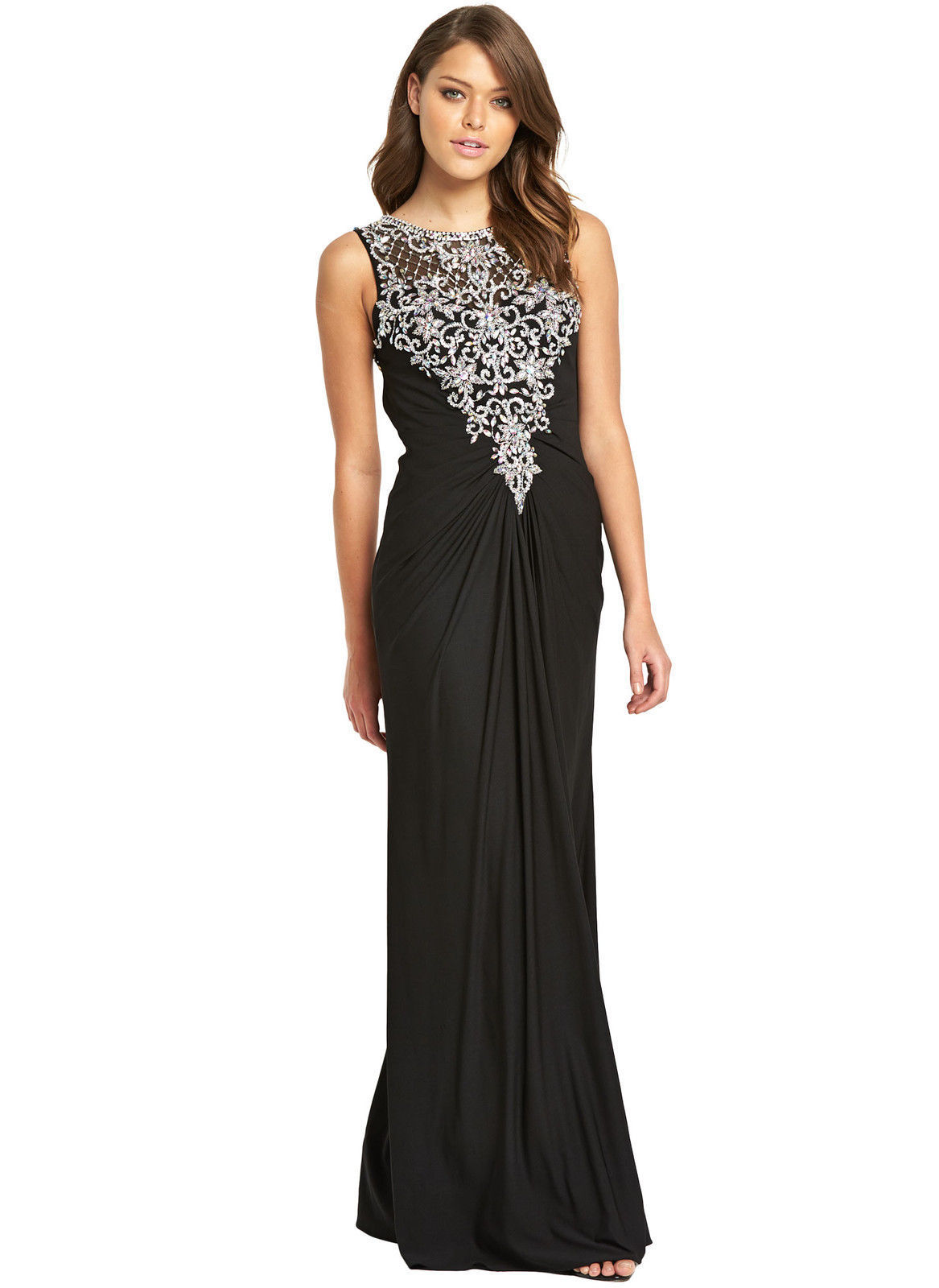 Forever Unique Beaded Ariel Maxi Dress Black