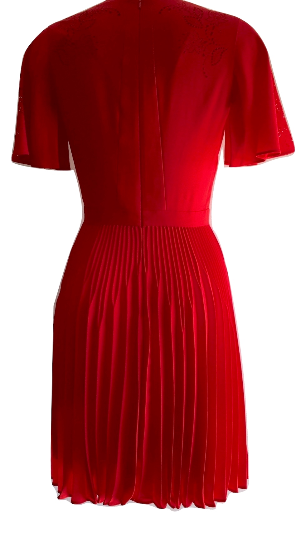Karen Millen Laser Out Pleated Red Dress