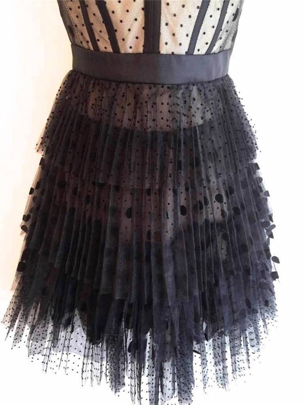 Karen-Millen-Polka-Dot-Tutu-Corset-Dress-Black