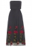 Sarvin Gwyneth Strapless Floral Dress Black