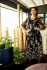 Sarvin Natalie Black Floral Midi Dress