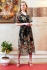 Sarvin Natalie Black Floral Midi Dress