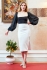 Sarvin Caira Lace Midi Skirt White