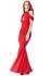 Goddiva Cut-Out Shoulder Fishtail Maxi Dress Red