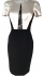 Karen Millen Lace Panel Pencil Dress Black Beige 