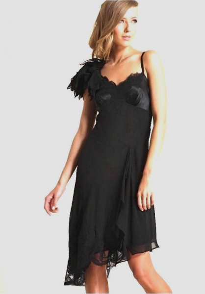 Karen Millen Lace Applique Dress Black