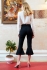 Sarvin Ashlee Flared Cropped Frill Trousers Black