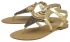 Ravel Beaded Leather Flat Sandals Gold