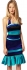 Karen Millen Blue Striped Halterneck Satin Dress