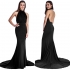 Goddiva Halterneck Black Gown