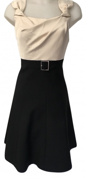 Karen Millen 50s Colour Block Dress Cream Black
