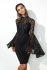 Miss Holly Brinn Lace Detail Black Flared Sleeved Dress 