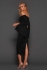 Elle Zeitoune Bella Off The Shoulder Midi Lace Dress Black