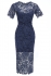 Sarvin Hannah Lace Midi Dress Blue