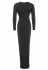 Sarvin Bianca Deep V-Neck Split Front Maxi Dress Black