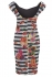 Sarvin Linda Cherry Print Off The Shoulder Dress